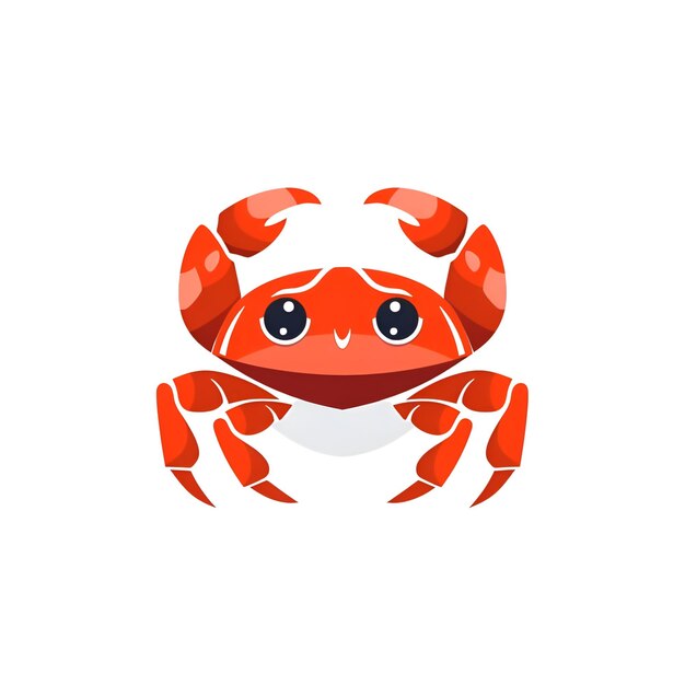 Photo cute cartoon crab character vector illustration isolated on white background