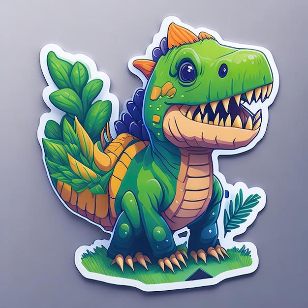 Cute cartoon crocodile sticker