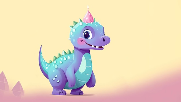 Cute cartoon dinosaur baby happy holiday concept