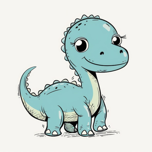 cute cartoon dinosaur drawing style