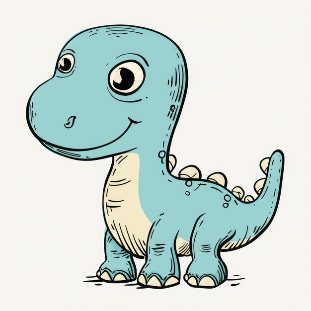 cute cartoon dinosaur drawing style