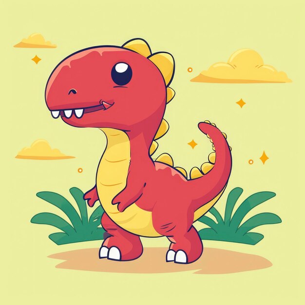 Photo cute cartoon of dinosaur