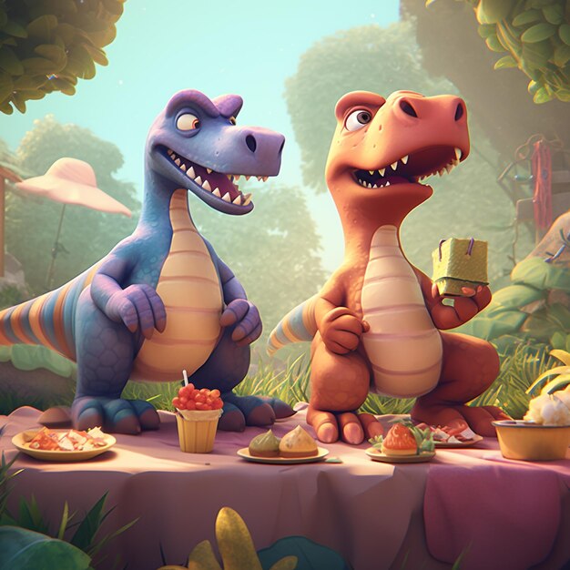 Foto dolci dinosauri dei cartoni animati