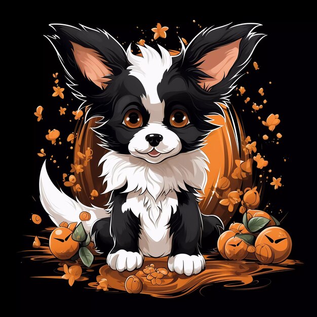 Photo cute cartoon dog graphic tshirt design