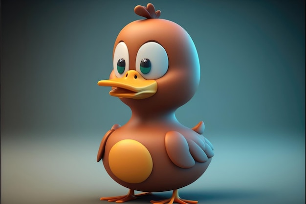 Cute Cartoon Duck Character 3D