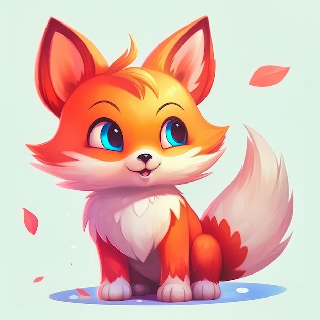 Cute Cartoon Fox Character Generative AI