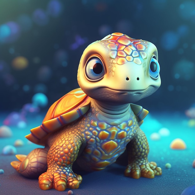 Cute Cartoon frog Character 3D