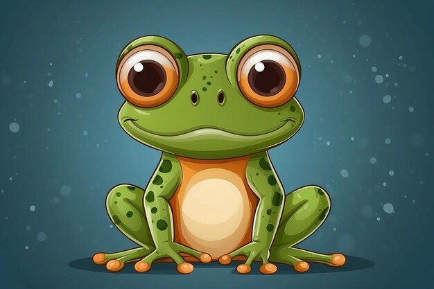 Photo cute cartoon frog