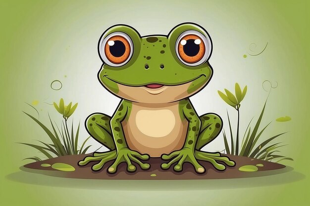 Photo cute cartoon frog