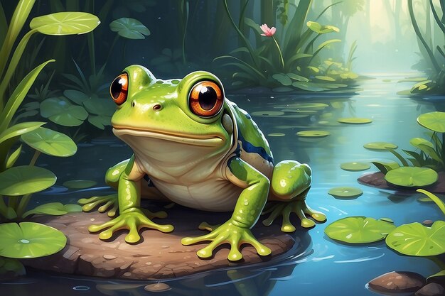 Cute cartoon frog