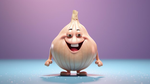 cute cartoon garlic character generative AI