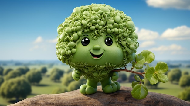 cute cartoon green summer tree