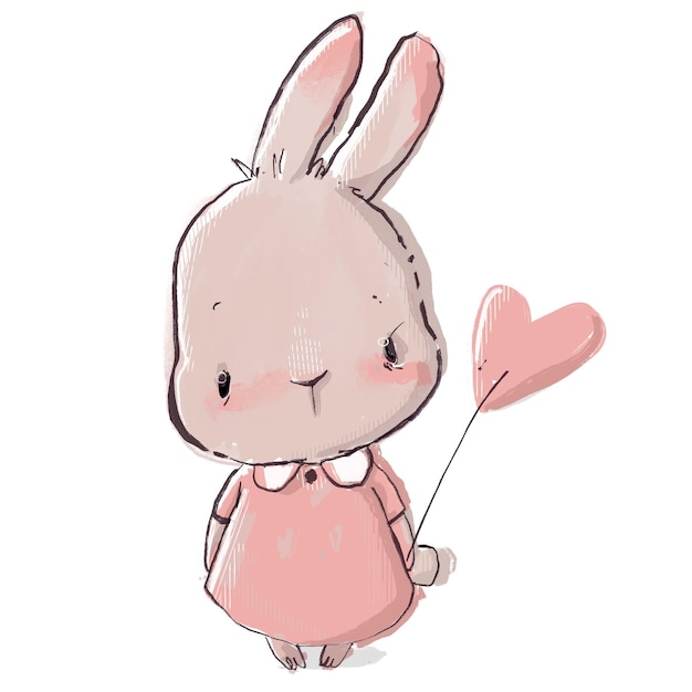 Cute cartoon hare character
