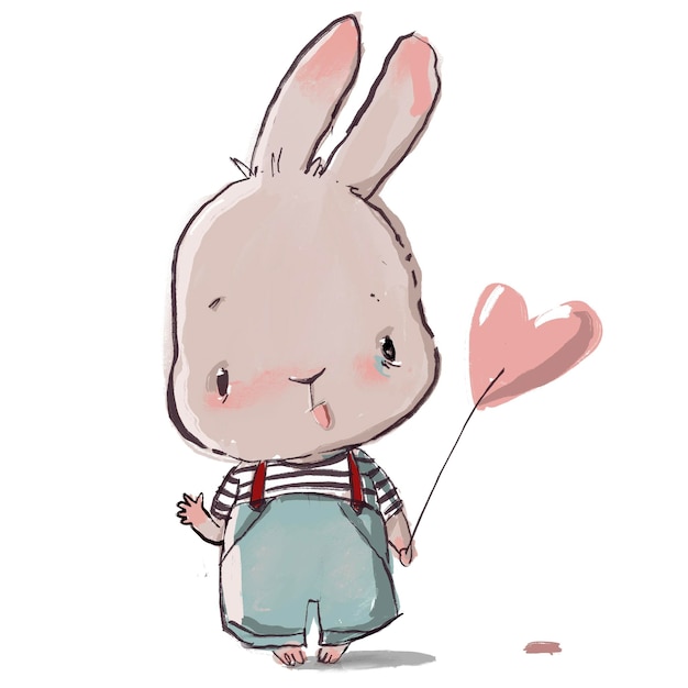 Cute cartoon hare character