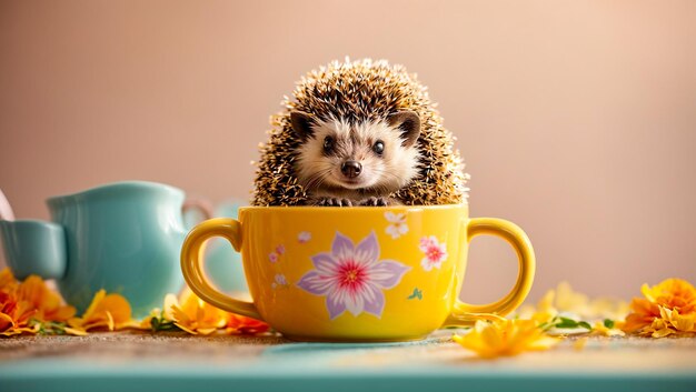 Cute cartoon hedgehog cup