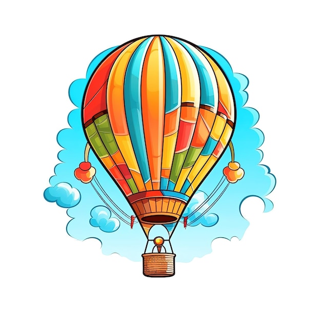 Photo cute cartoon hot air balloon