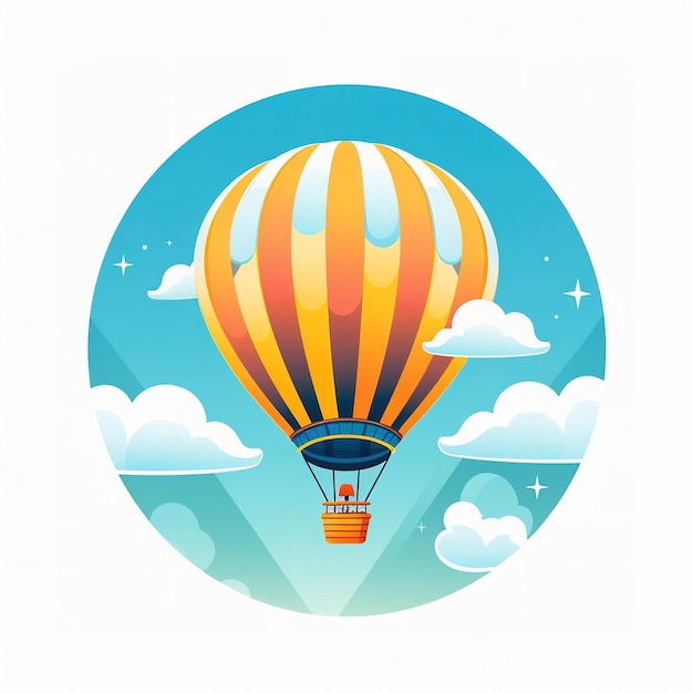 Photo cute cartoon hot air balloon