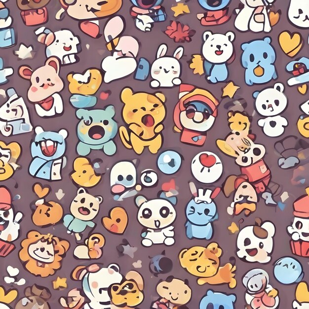 Photo cute cartoon icon background