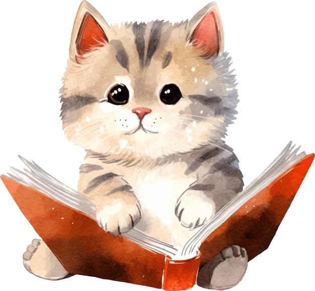 Cute cartoon kat leesboek