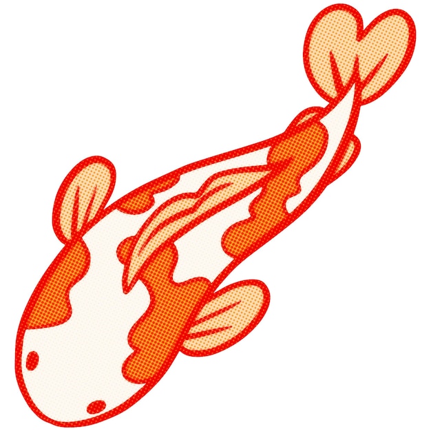 Милый мультфильм Koi карп рыба наклейка элемент дизайна