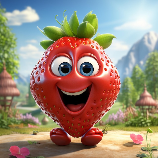 cute cartoon little strawberry