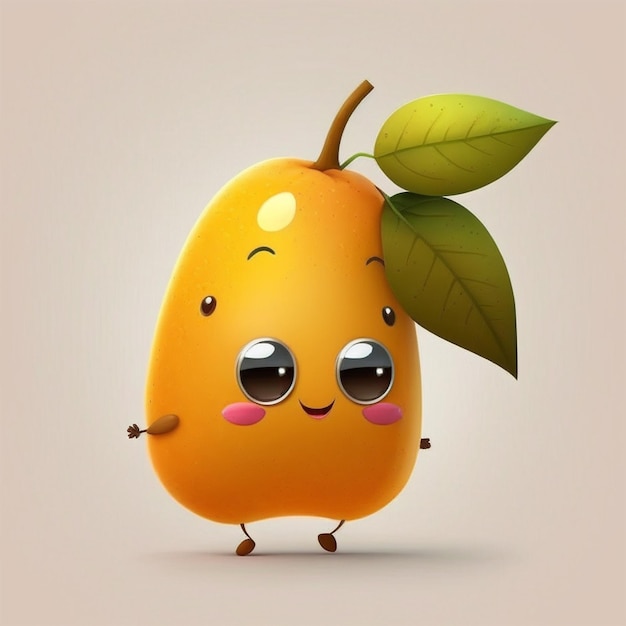 Cute cartoon mango character