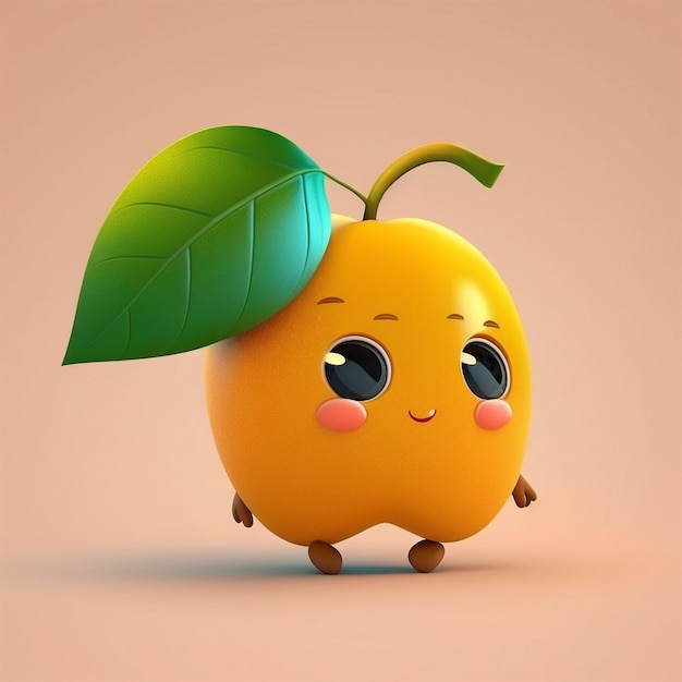 Cute cartoon mango character