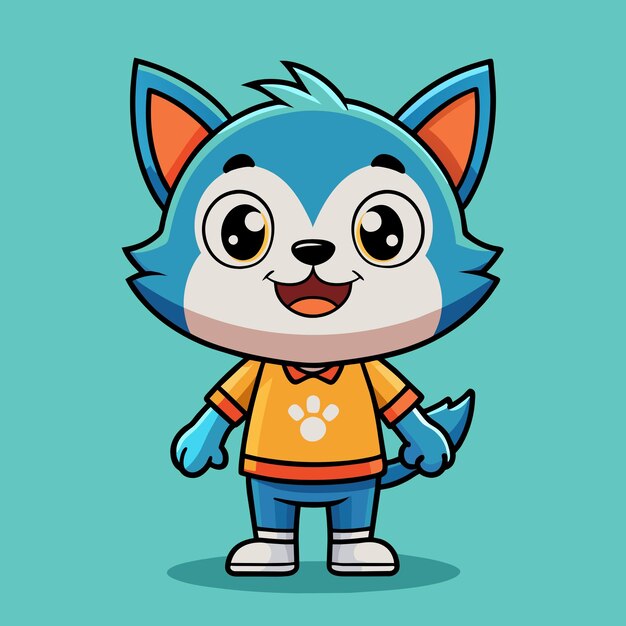 Photo cute cartoon mascot illustration style