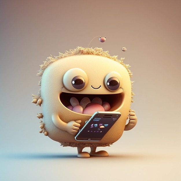 A cute cartoon mobile character
