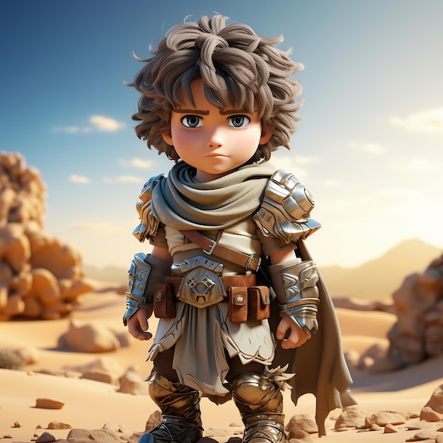 A cute cartoon model of a warrior warrior