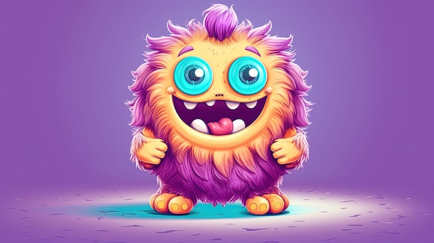 Cute cartoon monster fantasy concept illustration painting generative ai