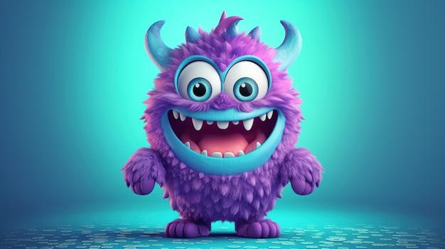 Cute cartoon monster Fantasy concept Illustration painting Generative AI