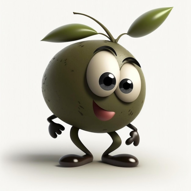 Cute Cartoon Olives Character Generative Ai