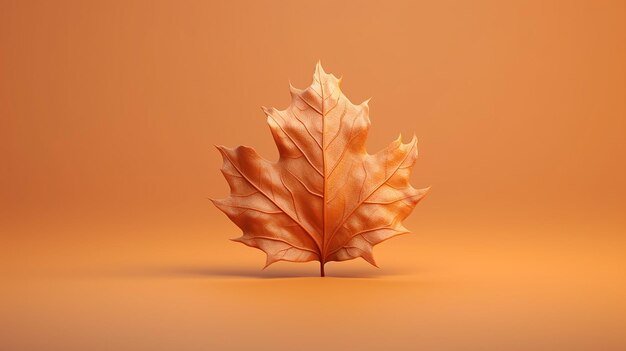 cute cartoon orange fall leaf generative ai