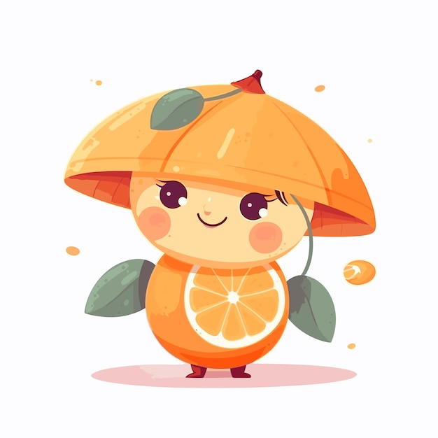 cute cartoon orange fruit character