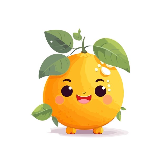 cute cartoon orange fruit character