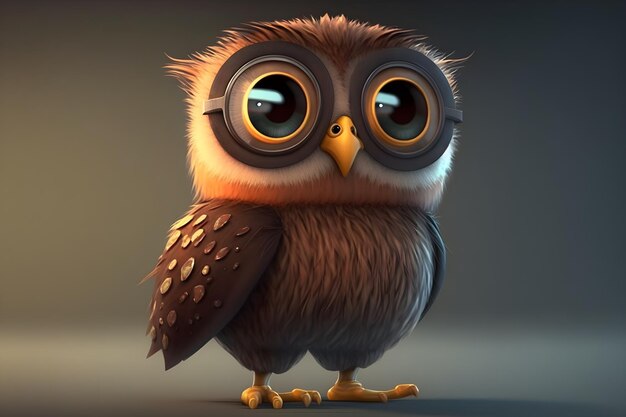 Photo cute cartoon owl