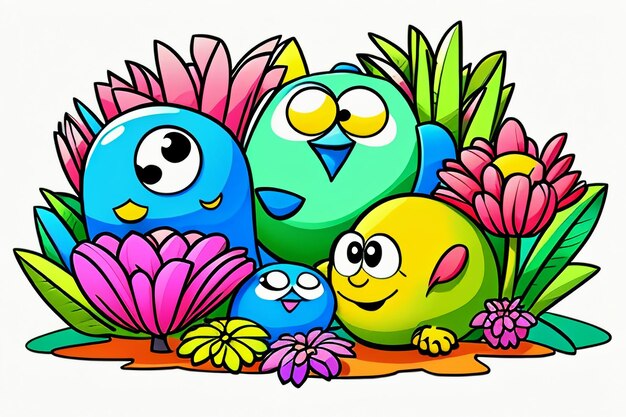 Cute Cartoon Painting Simple Drawing Kawaii Creative Story Picture Book Style Wallpaper Background