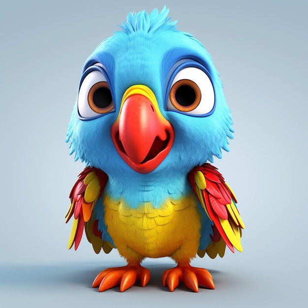 Cute Cartoon parrot Character 3D