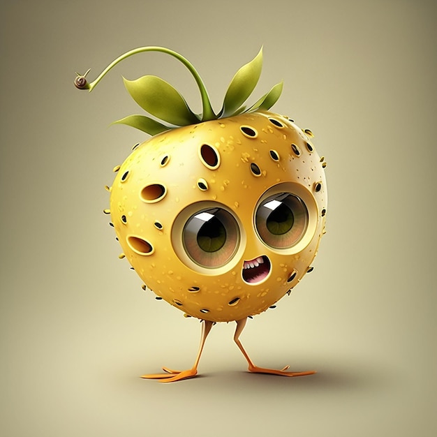 Cute Cartoon Passionfruit Character