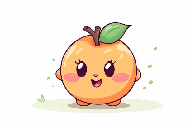 Cute Cartoon Peach Character AI generated