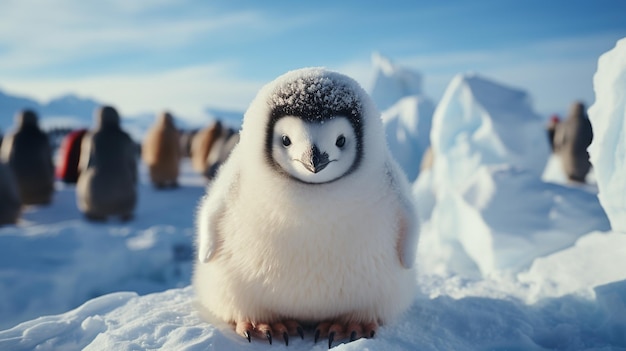 Cute cartoon penguin hd 8k wall paper stock photographic image