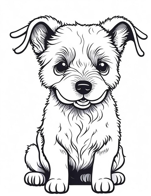 Cute Cartoon puppy and dog Illustraton