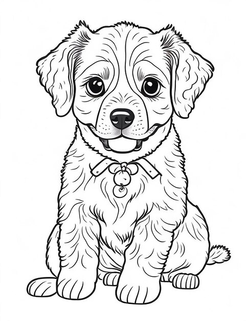 Foto cute cartoon cucciolo e cane illustraton