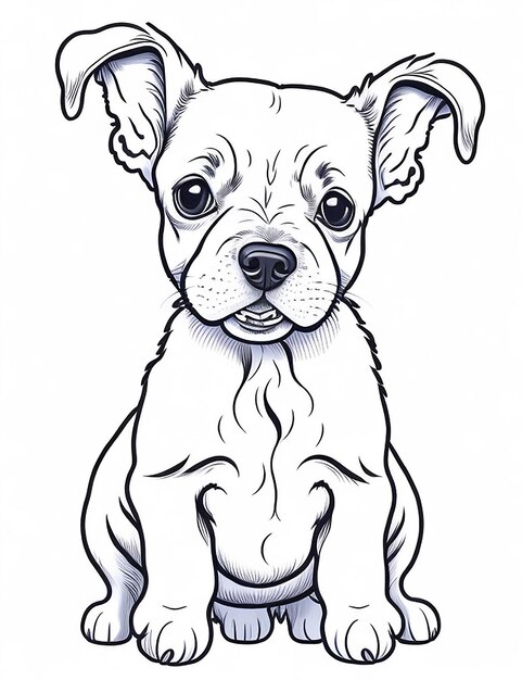 Cute Cartoon puppy and dog Illustraton