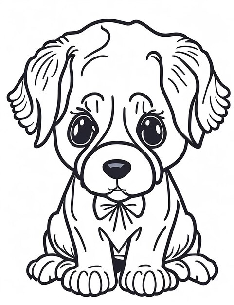 Cute Cartoon puppy and dog Illustraton