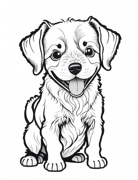 Cute Cartoon puppy and dog Illustraton
