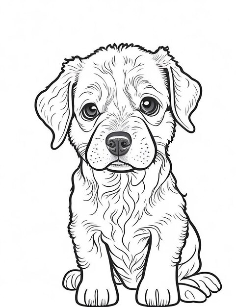 Cute Cartoon puppy and dog Illustraton