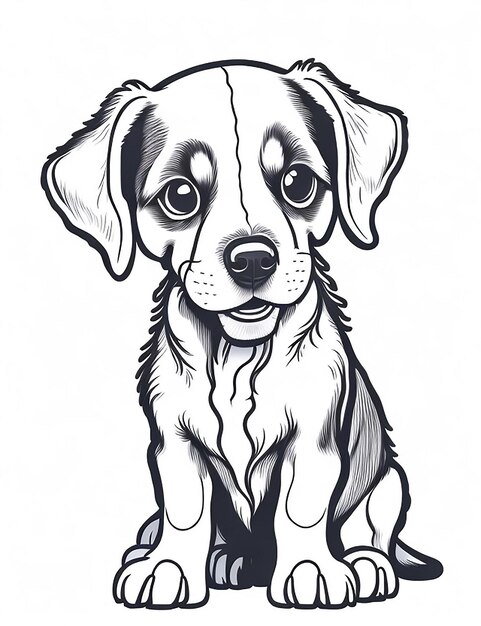 Cute Cartoon puppy and dog Illustraton