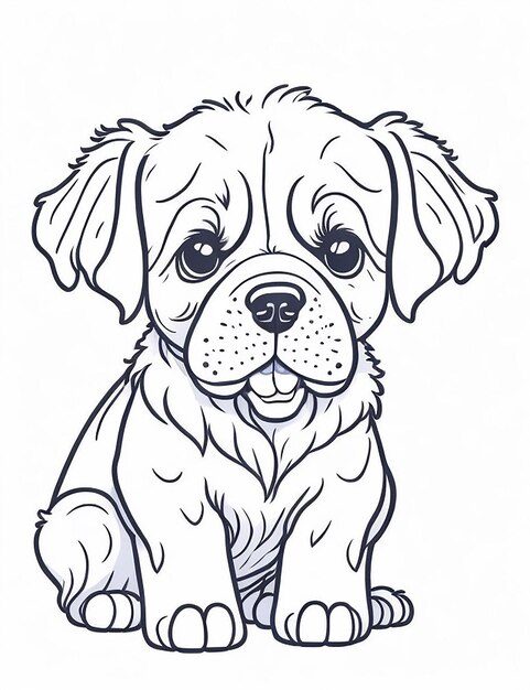 Cute Cartoon puppy and dog Illustraton